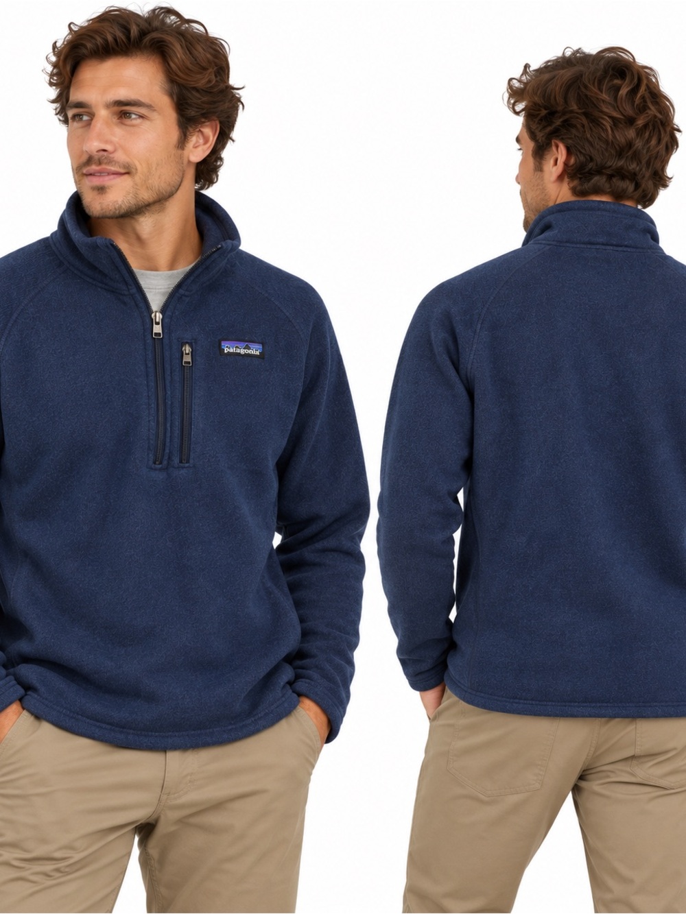 Patagonia Men’s Fleece 1/4 Zip Pullover – Navy – Size XL